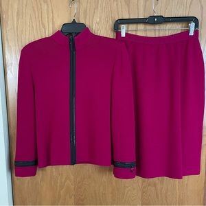 St. John Collection 2-Piece Skirt Set, hot pink, women’s size 8P
